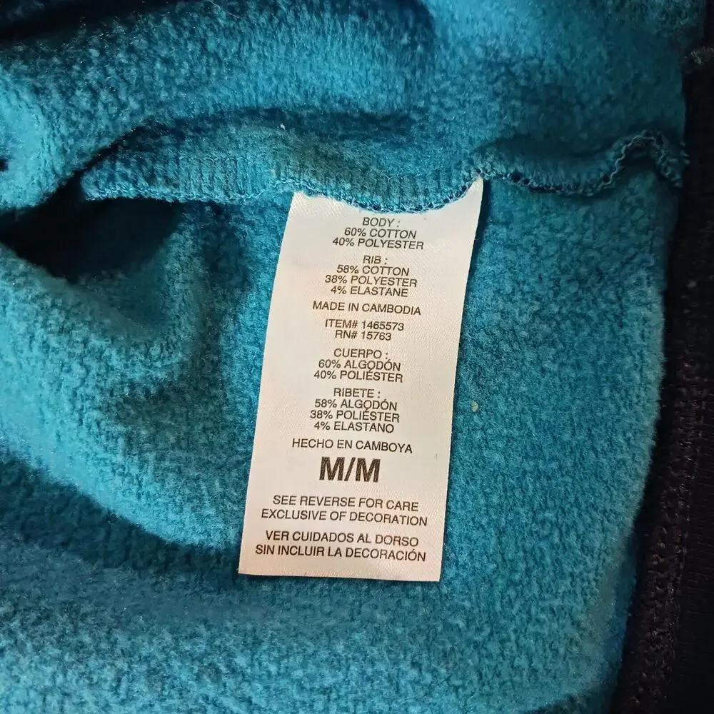Champion Men's Turquoise & Dyed Blue Drawstring Hoodie Pullover Sweatshirt Sz M - Picture 6 of 16
